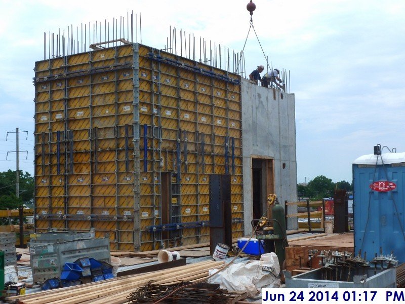 Started stripping the shear wall panels at Elev. 4-Stair -2 (3rd Floor) Facing South-West (800x600)